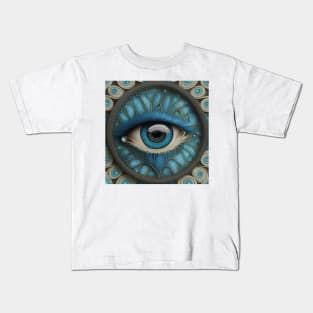 [AI Art] Eye Of Forget-Me-Not, Art Deco Style Kids T-Shirt